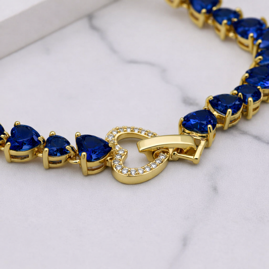 Bracciale Cuore Pavé Zaffiro