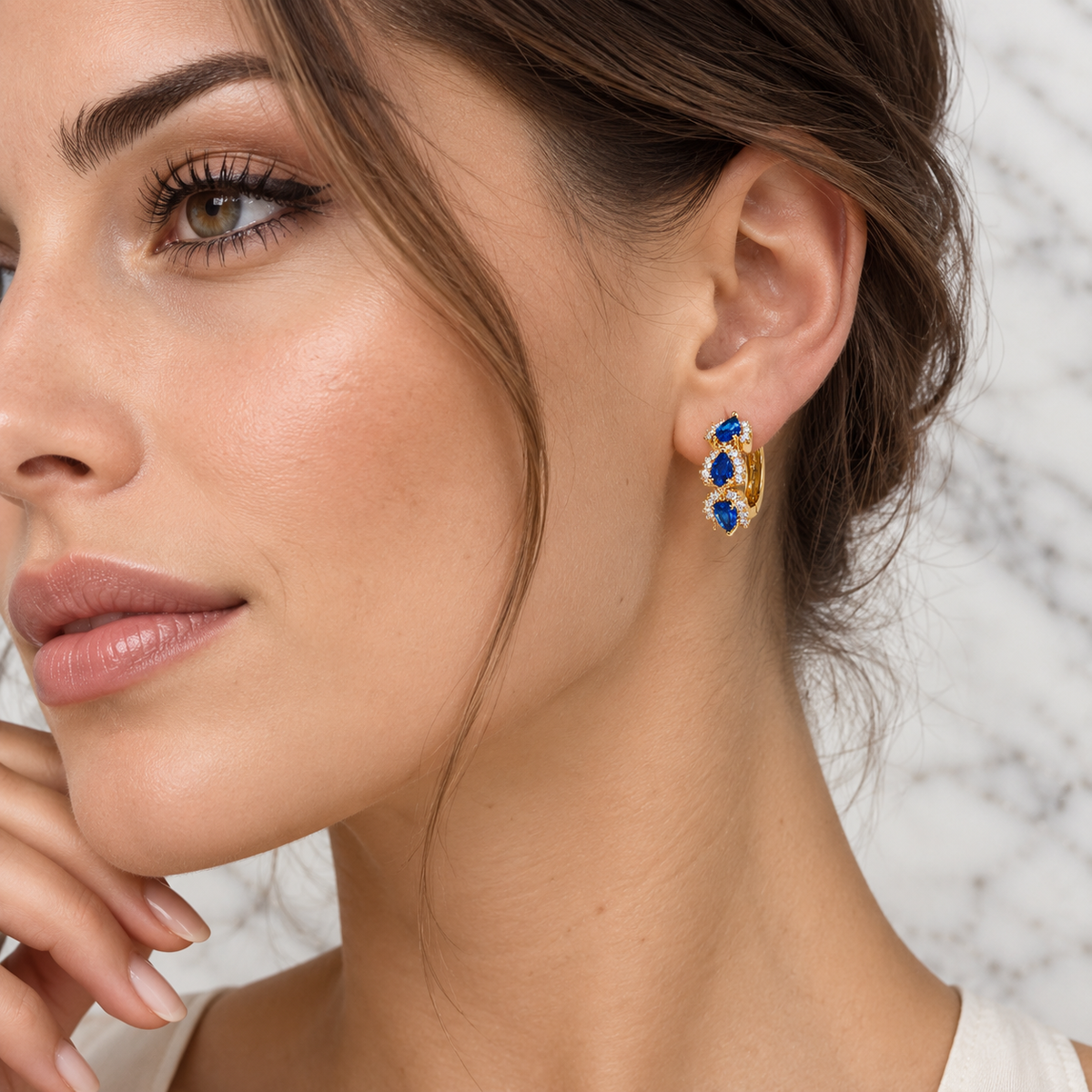 Orecchini Zaffiro Elegance Gold
