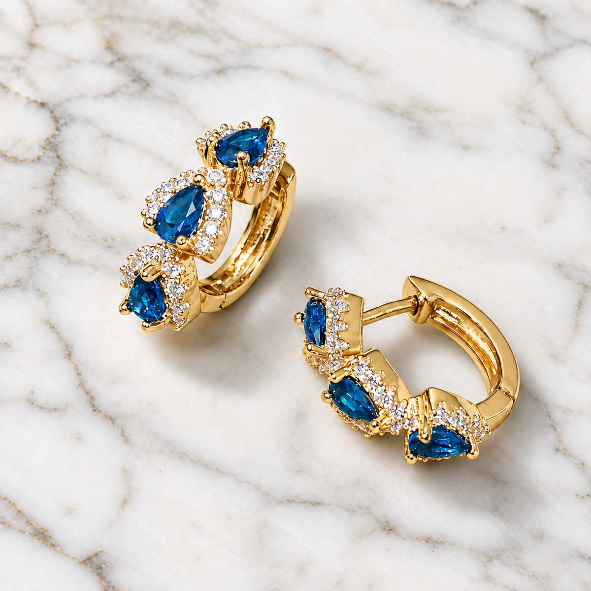 Orecchini Zaffiro Elegance Gold