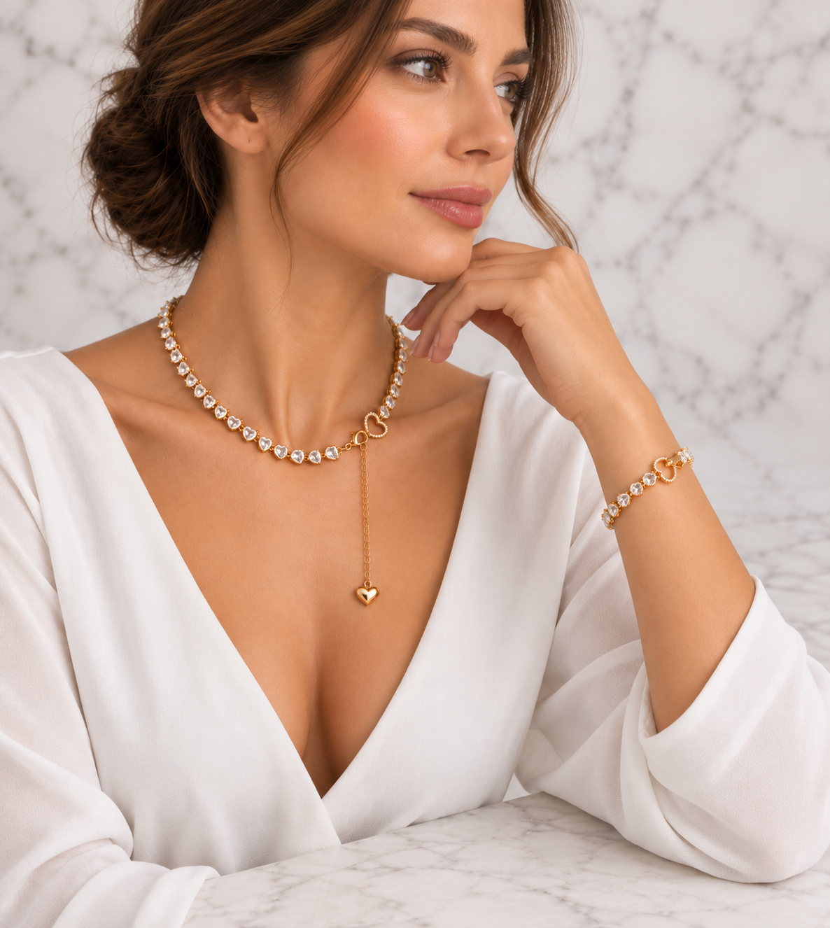 Box Regalo Set Collana & Bracciale Cristallo