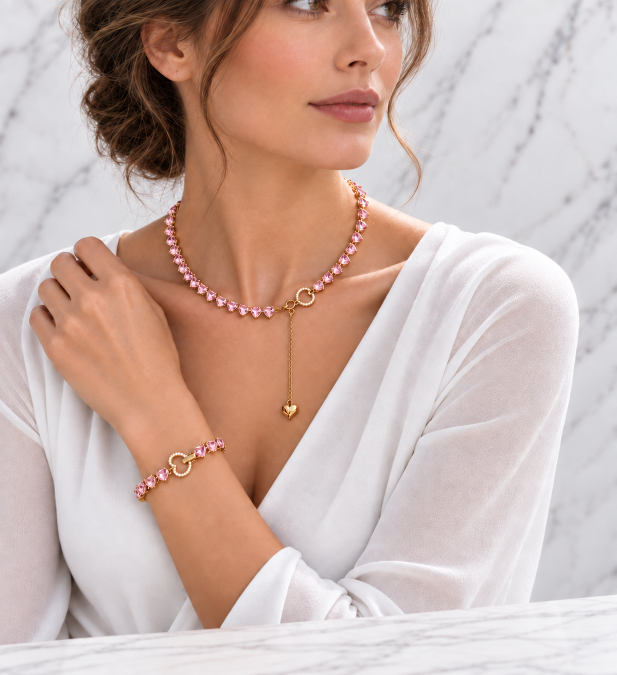 Box Regalo Set Collana & Bracciale Pink