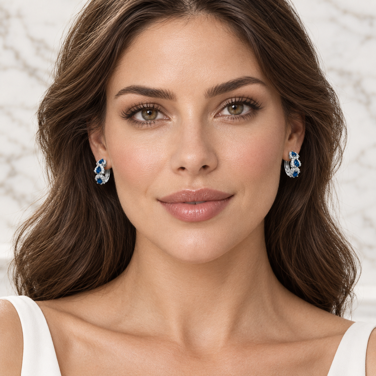 Orecchini Goccia - Zaffiro Silver