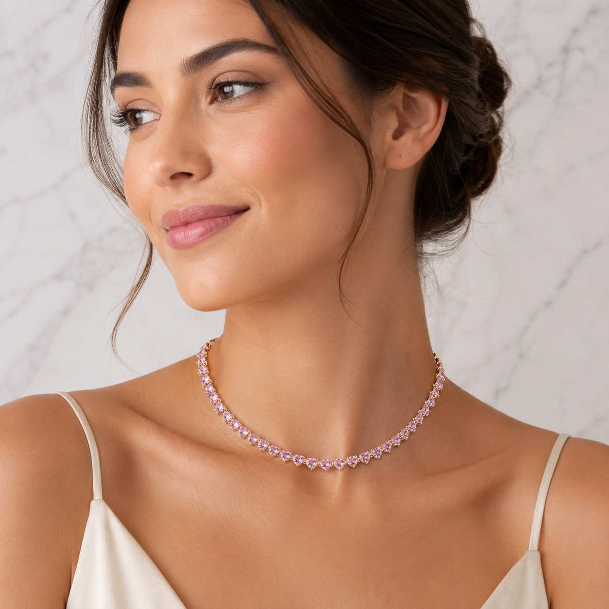 Collana Pink Heart Glow