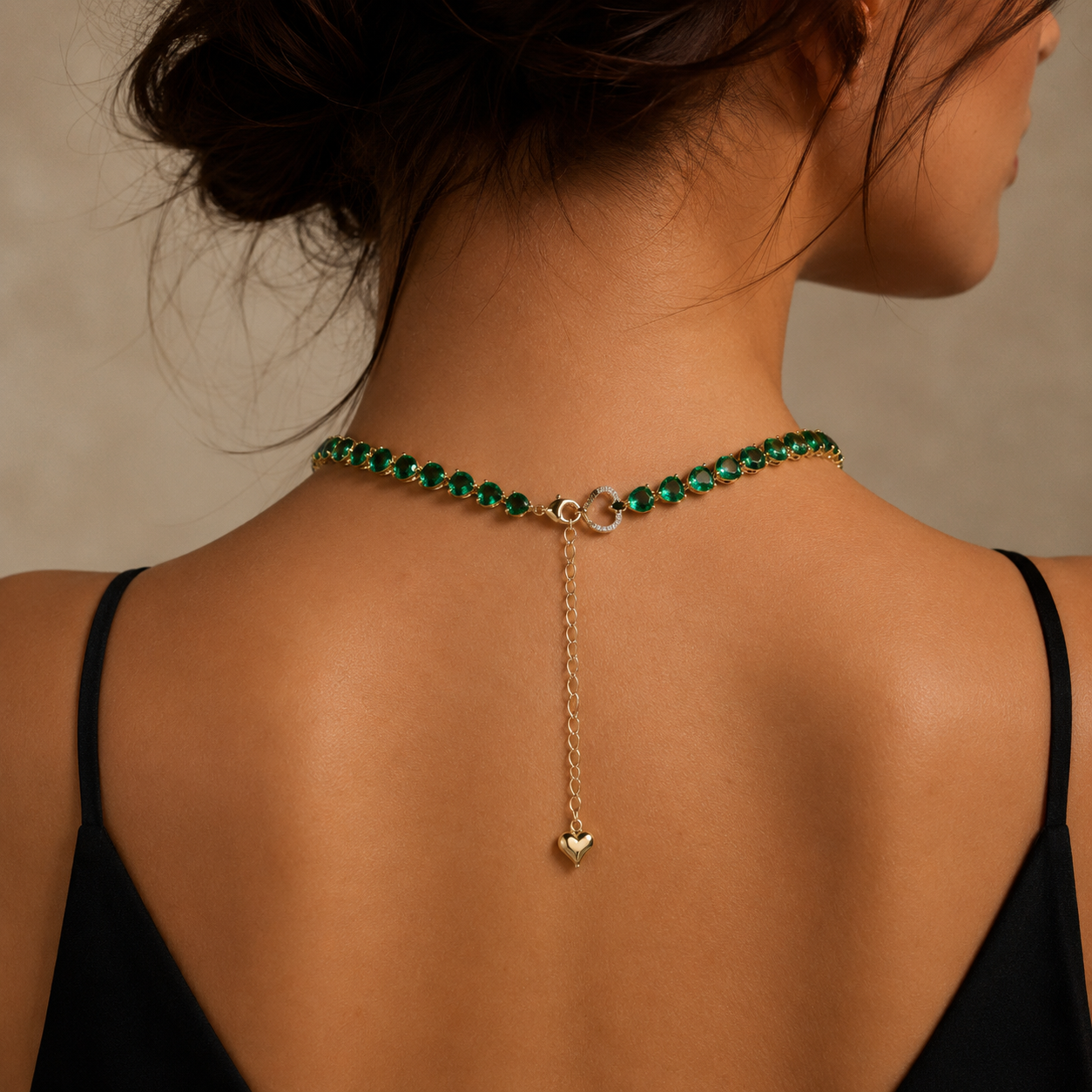 Collana Heart Glow Smeraldo