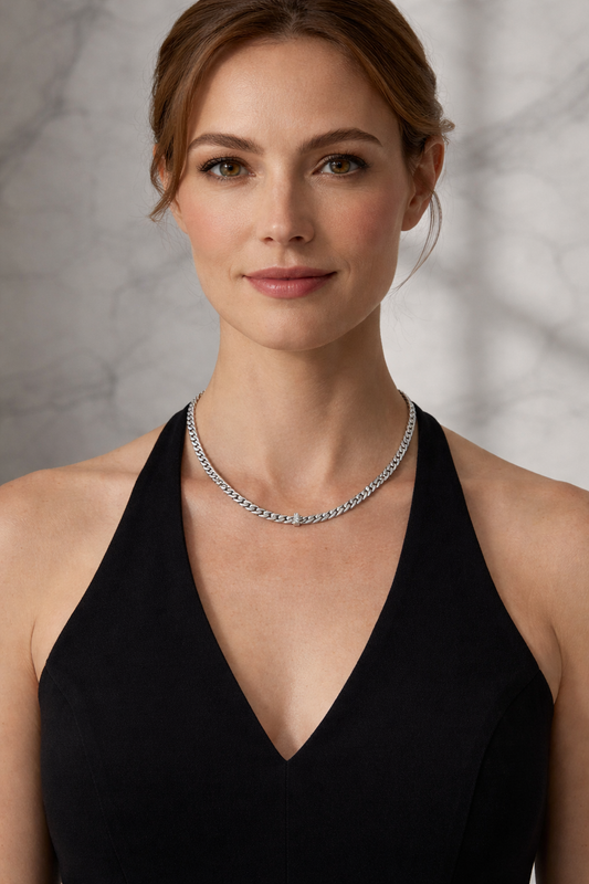 Collana Cuban  Silver