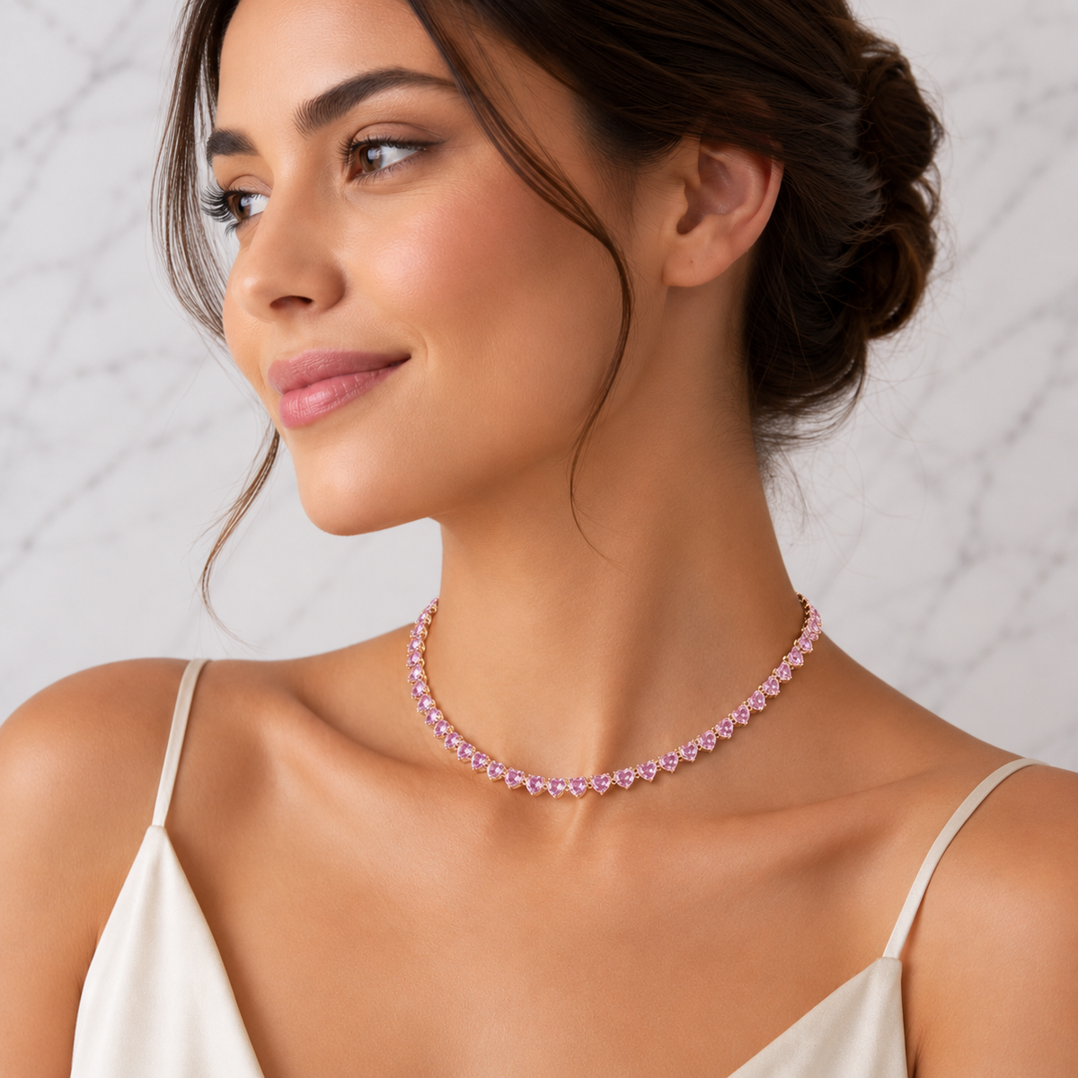 Collana Pink Heart Glow