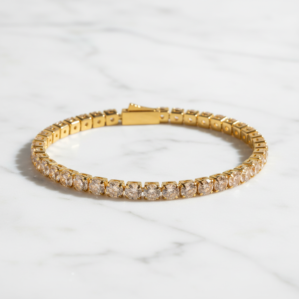 Bracciale tennis luxury con illuminazione professionale