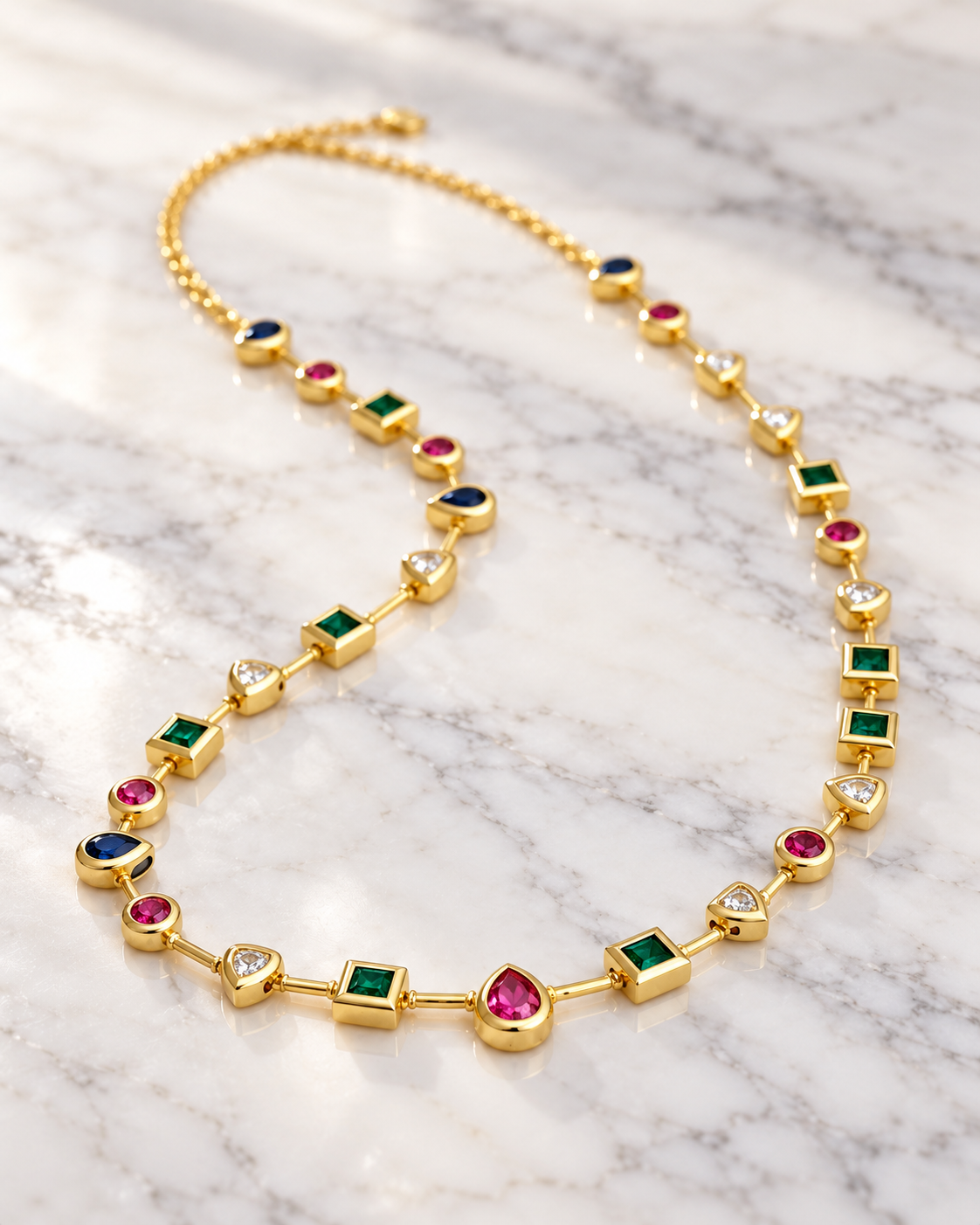 Collana Gold- Gemme Colorate