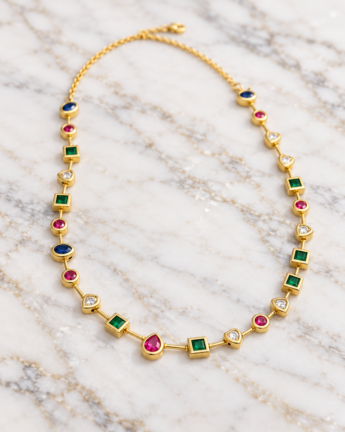 Collana Gold- Gemme Colorate
