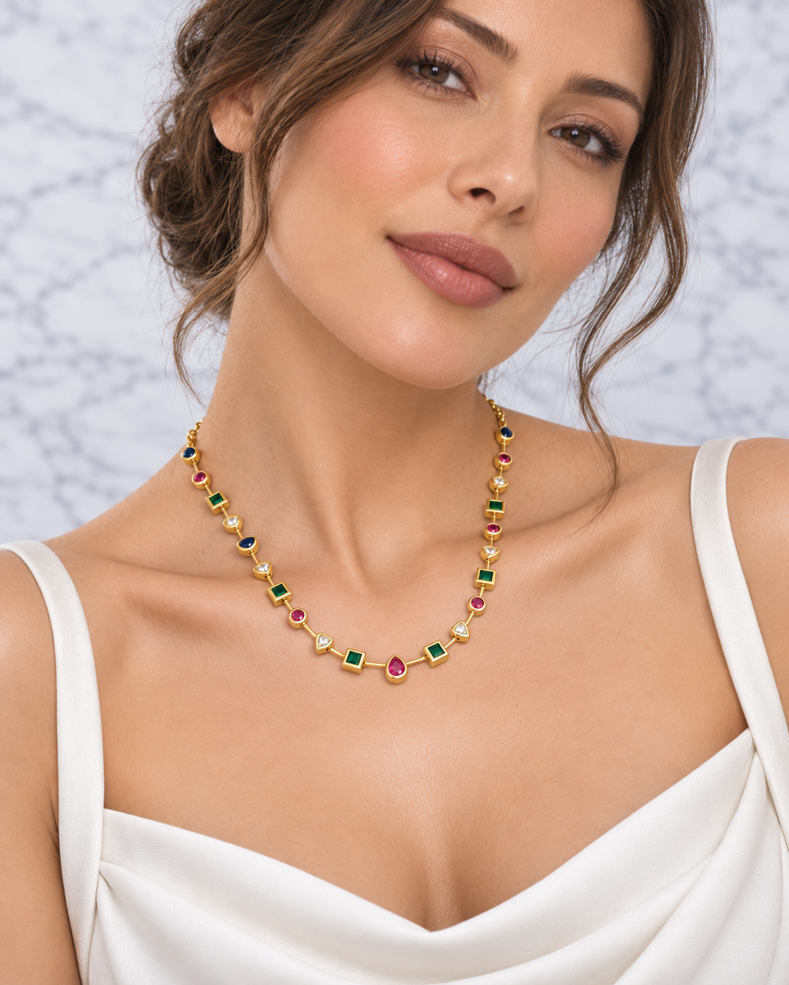 Collana Gold- Gemme Colorate