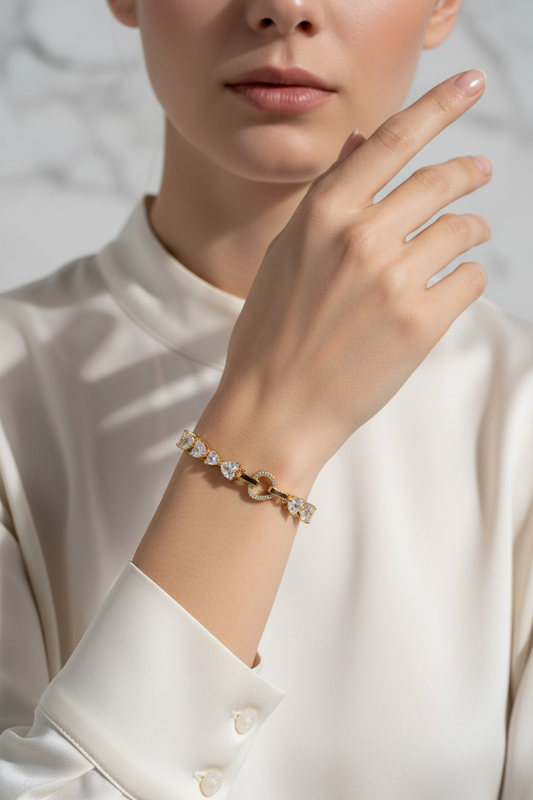 Luxury campaign bracelet on model