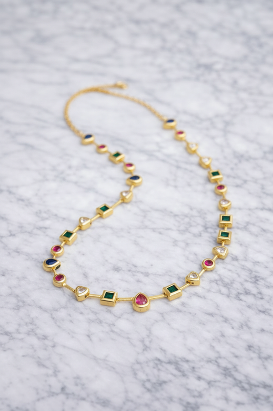 Luxury jewelry necklace product photo